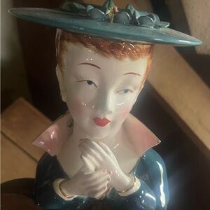 Vintage Ceramic Lady Figurine with Hat